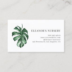 Carte De Visite Aquarelle variée Monstera Tropical Nursery