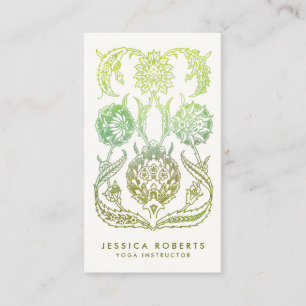 Carte De Visite Aquarelle vert olive tendance Design floral