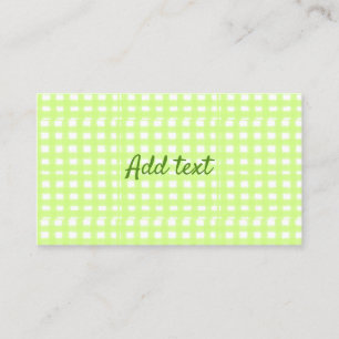Carte De Visite Aquarelle vert plaid ginham personnalisé ajouter t