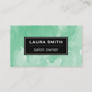 Carte De Visite Aquarelle verte