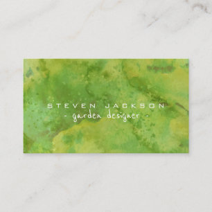 Carte De Visite Aquarelle verte cool abstraite designer de jardin