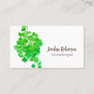 Carte De Visite Aquarelle verte Plante de la Ferme de Maidenhair