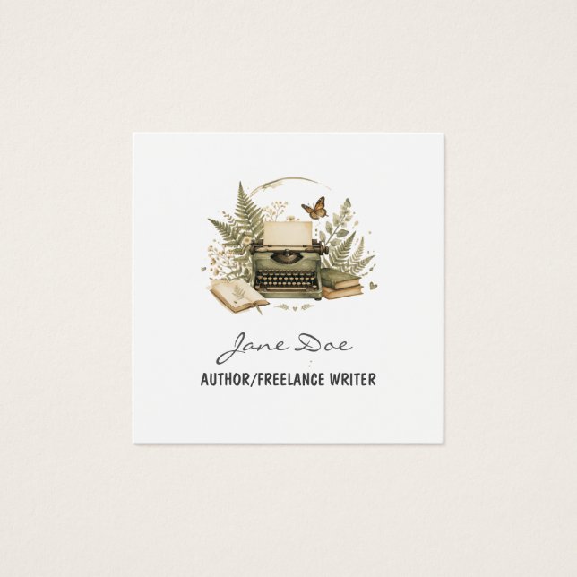 Carte de visite aquarelle vintage d'auteur (Devant)