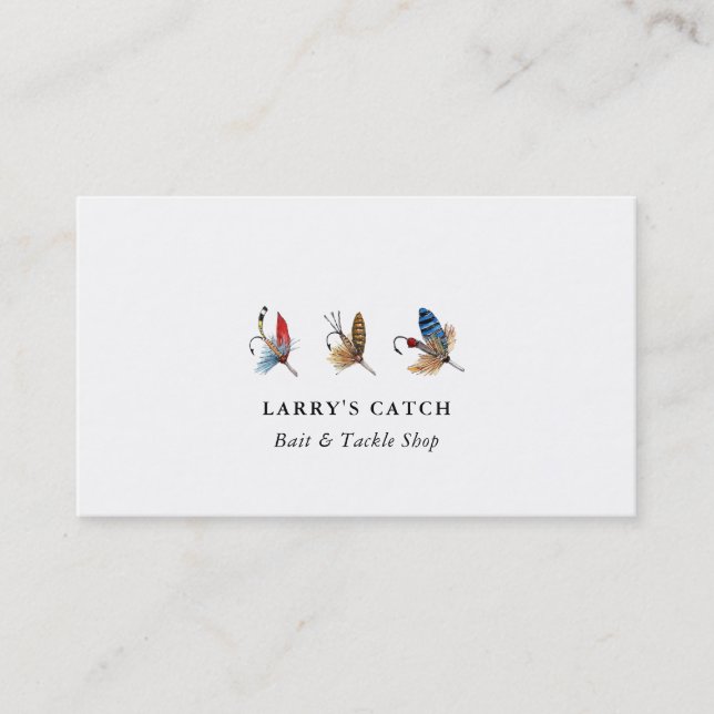 Carte De Visite Aquarelle vintage Hameçons de pêche Pêche (Devant)