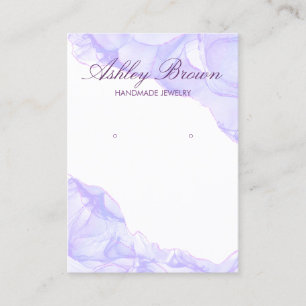 Carte De Visite Aquarelle violet bijoux artisanal Écran d'oreille