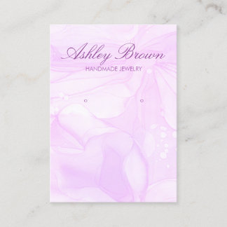 Carte De Visite Aquarelle violet bijoux artisanal Écran d'oreille