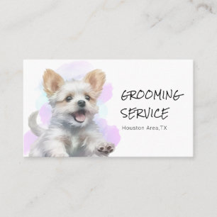 Carte De Visite Aquarelle violet/bleu Service de toilettage pour a