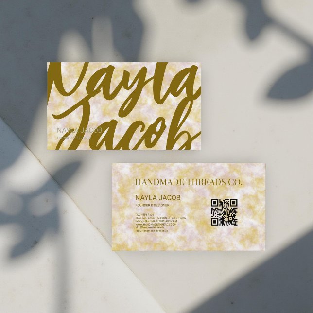 Carte De Visite Aquarelle violet et vert vêtements faits main (Créateur téléchargé)