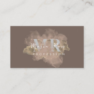 Carte De Visite Aquarelle violet logo Rose or violet fumée