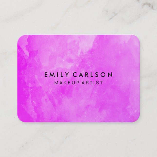 Carte De Visite Aquarelle violette élégante broyée (Devant)