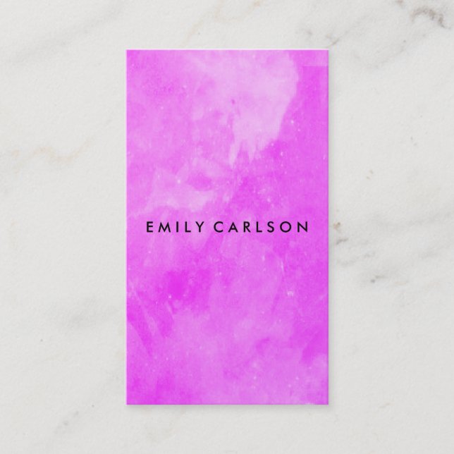 Carte De Visite Aquarelle violette élégante broyée (Devant)