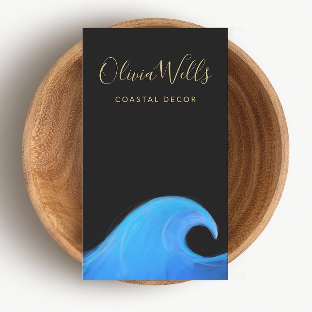 Carte De Visite Aquarelle Wave Tropical Coastal Decor Designer (Créateur téléchargé)