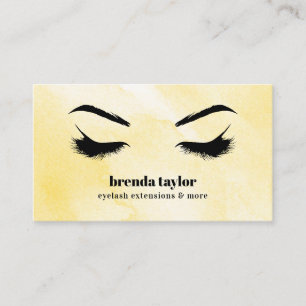 Carte De Visite Aquarelle Yellow Eyelash Browbar professionnel