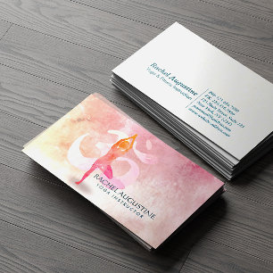 Carte De Visite Aquarelle Yoga Méditation Instructeur Om Symbole