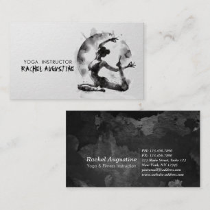 Carte De Visite Aquarelle Yoga Reiki Pose King Pigeon à une jambe