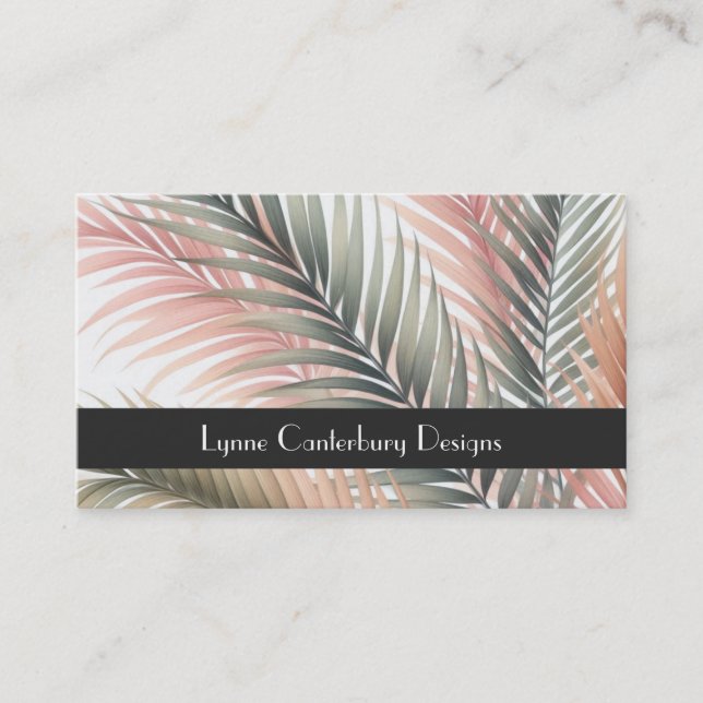 Carte De Visite Aquarelles de feuilles de palmiers tropicaux  (Devant)
