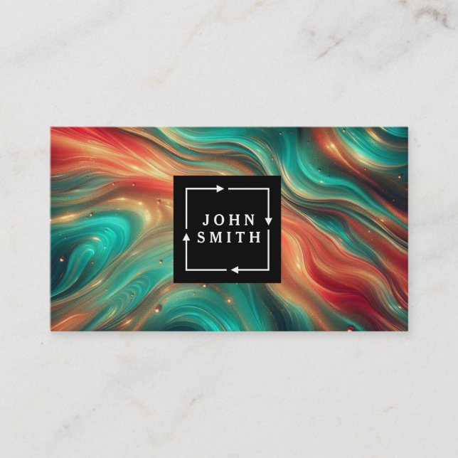 Carte De Visite Aquarelles Multi-couleurs Modernes Abstraites Cool (Devant)