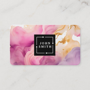 Carte De Visite Aquarelles multicolores modernes abstraites cool