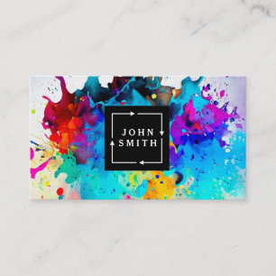 Carte De Visite Aquarelles multicolores modernes Cool Abstrait