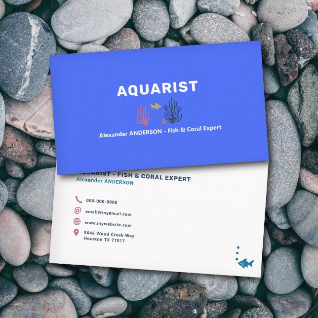 Carte De Visite Aquarist - Poisson et corail (Aquarist - Fish & Coral Business Card)