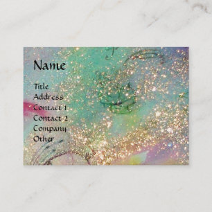 Carte De Visite AQUARIUM ,turquoise,bleu,vert, jaune or