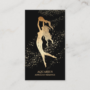 Carte De Visite *~* AQUARIUS Zodiaque Astrologie Lecture de Gold B