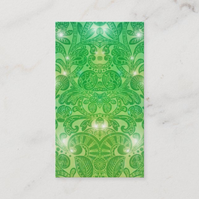Carte De Visite Arabesque victorien, ALAMEDA en vert (Devant)