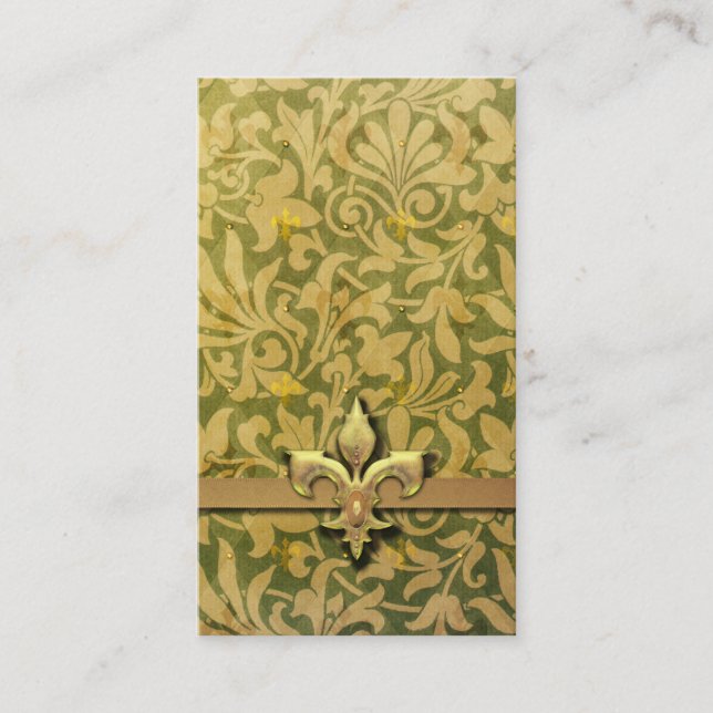 Carte De Visite Arabesque victorien, NOBLESSE - or et vert (Devant)