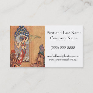 Carte De Visite Arabian Nights Exotic Belly Dancer avec Écharpes