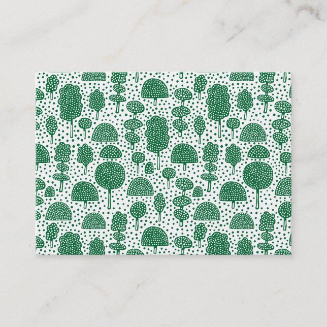Carte De Visite ‎ Arboretum 230715 - Vert forestier sur blanc (Devant)
