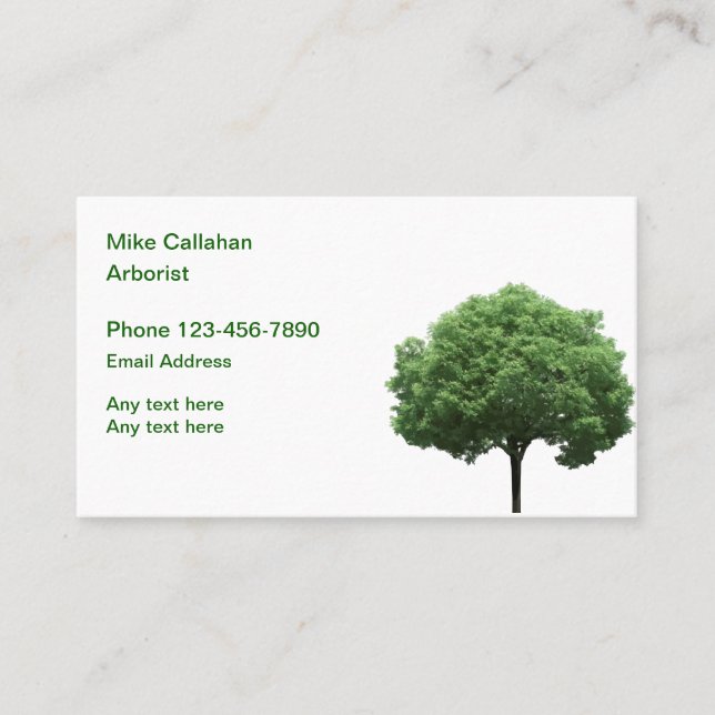 Carte De Visite Arboriste professionnel de gestion d'arbre (Devant)
