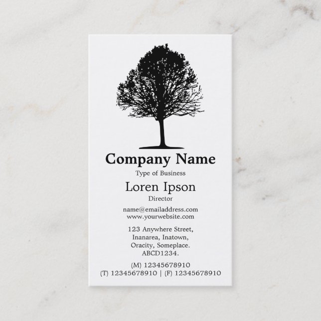 Carte De Visite Arbre 01 - Blanc (Devant)