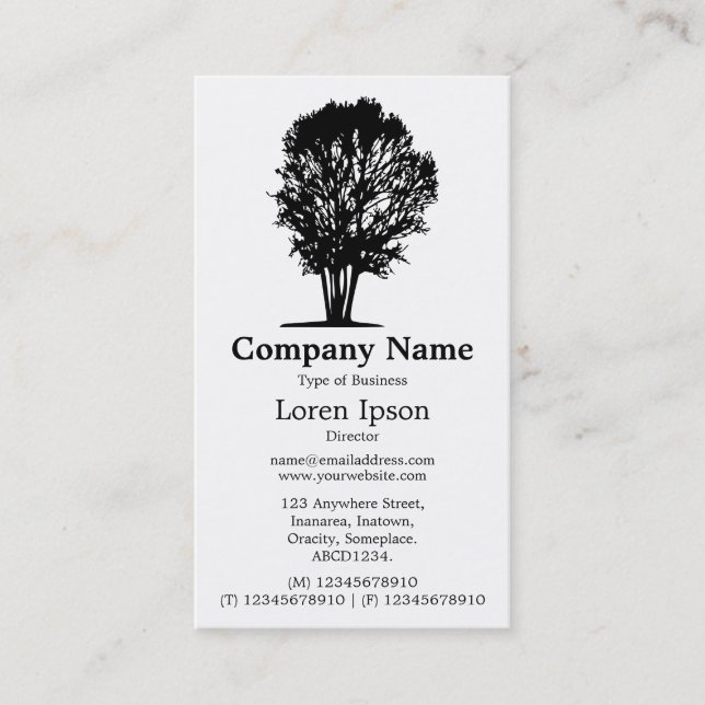 Carte De Visite Arbre 03 - Blanc (Devant)