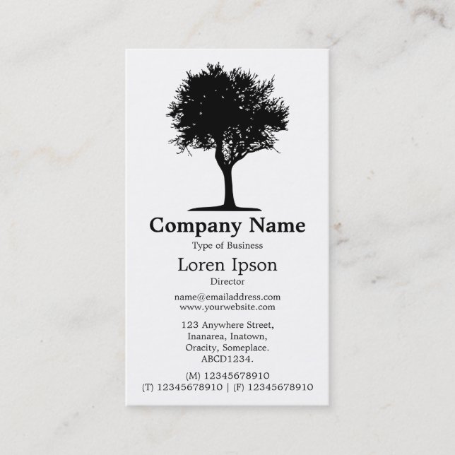 Carte De Visite Arbre 06 - Blanc (Devant)