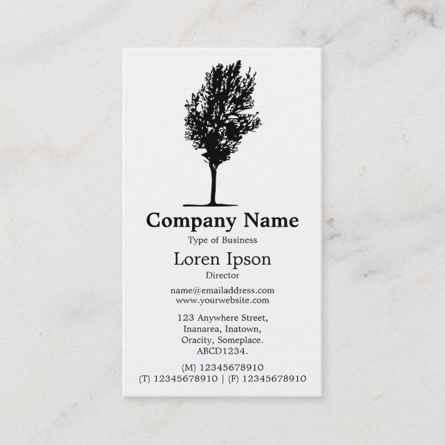 Carte De Visite Arbre 07 - Blanc (Devant)