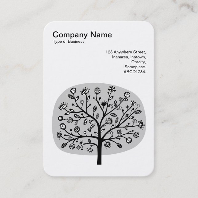 Carte De Visite Arbre à fleurs II - gris clair (Devant)