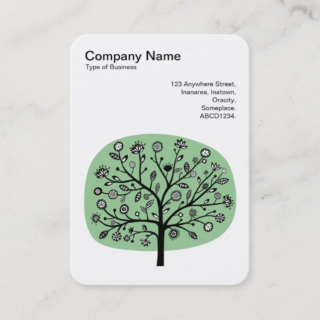 Carte De Visite Arbre à fleurs II - Vert fondu (Devant)