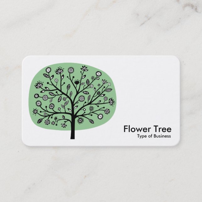 Carte De Visite Arbre à fleurs - Vert fondu (Devant)