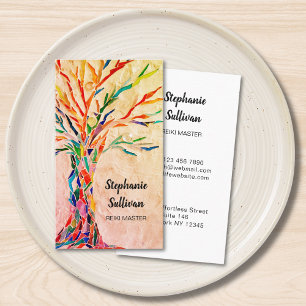 Carte De Visite Arbre arc-en-ciel Reiki