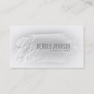 Carte De Visite Arbre blanc et noir Aquarelle Arbre Cool Plaque