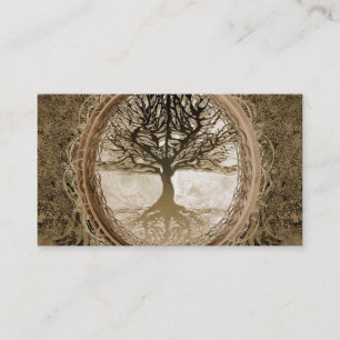 Carte De Visite Arbre Brown de motif de la vie