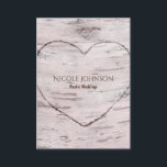 Carte De Visite Arbre de bouleau et cœur Rustique Naturel Mariage<br><div class="desc">Arbre de bouleau et cœur Rustique Naturel Mariage de mariage Cartes.</div>