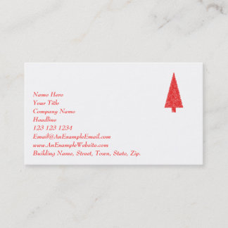 Carte De Visite Arbre de fête rouge. Rouge et blanc. Noël