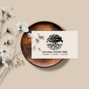 Carte De Visite Arbre de forêt noire beige