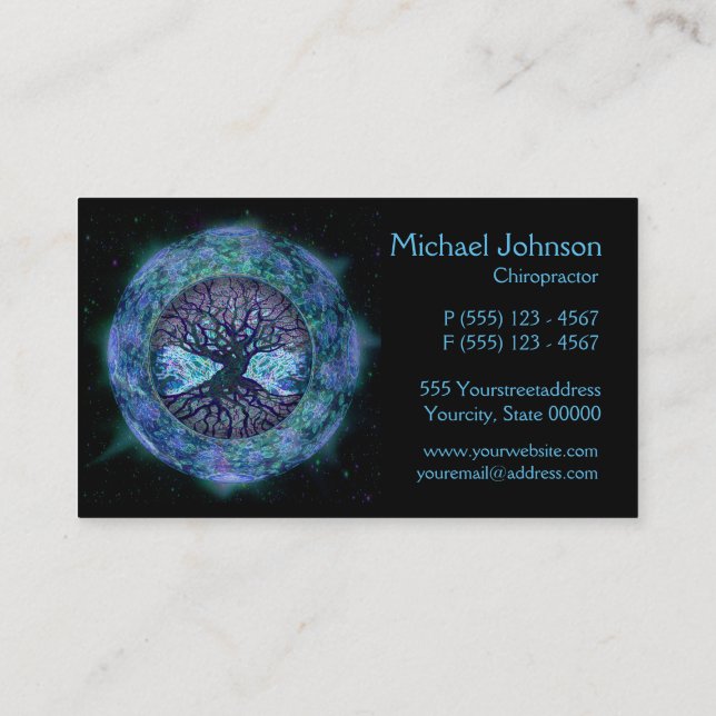 Carte De Visite Arbre de la vie dans l'espace par Amelia Carrie (Dos)