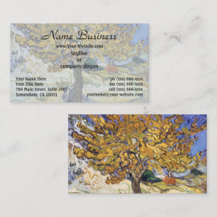 Carte De Visite Arbre de mûrier de Van Gogh Jaune Tourbillon Art