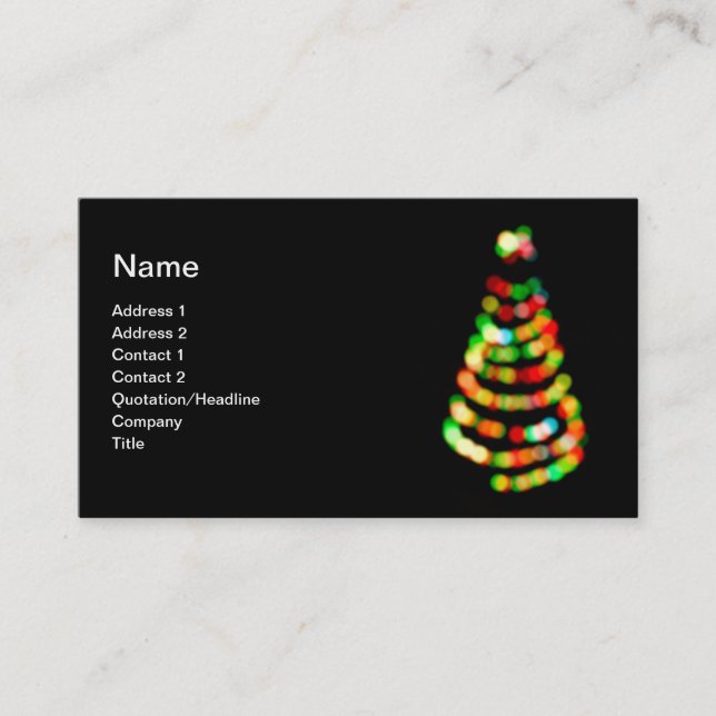 Carte De Visite Arbre de Noël (Devant)