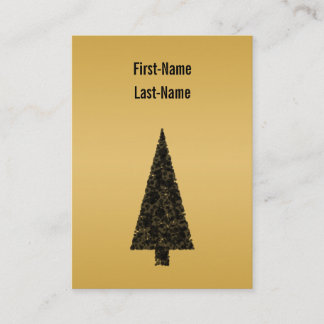 Carte De Visite Arbre de Noël élégant. Noir et or