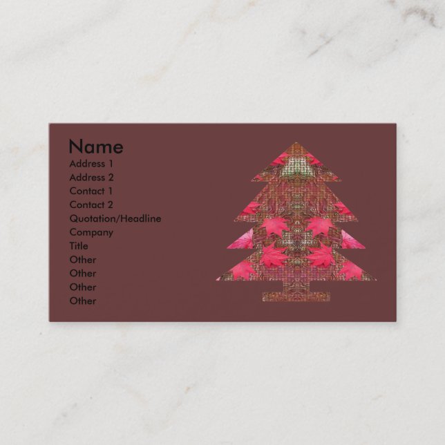 Carte De Visite Arbre de Noël - feuille d'automne (Devant)