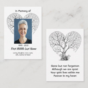 Carte De Visite Arbre de vie cœur amour photo commémorative